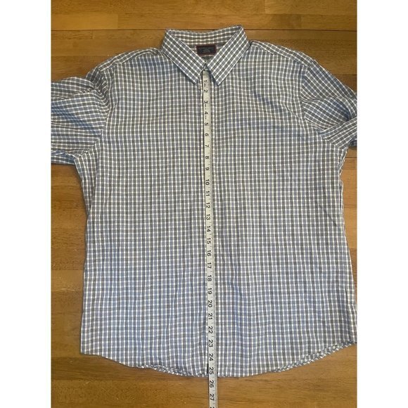 UNTUCKit Shirt‎ Mens XL Blue Plaid Long Sleeve Button Up Pocket 100% Cotton - Picture 3 of 5